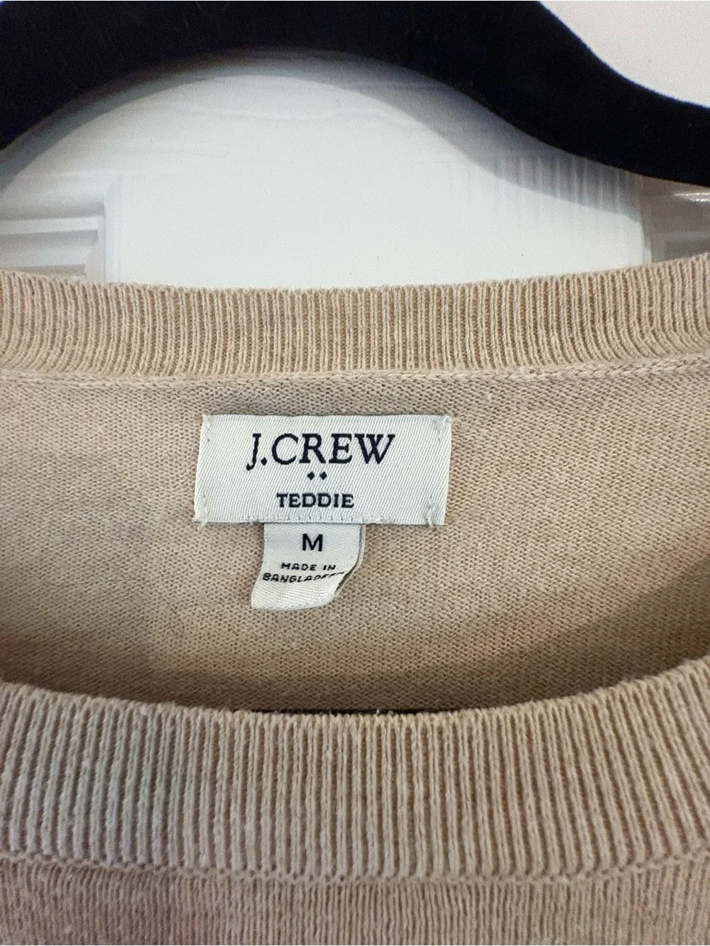 J. Crew Long-Sleeve Crewneck Sweater in Light Beige